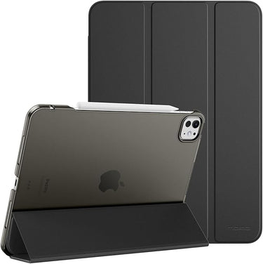 MoKo Funda para iPad Pro 11 Pulgadas M4 2024 (5ª Gen), Funda Delgada con Carcasa Trasera Traslúcida PC Duro para iPad Pro 11'' Modelo 2024 (A2836/A2837/A3006), Soporta Apple Pencil Pro, Negro